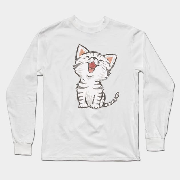 American Shorthair happy cat Long Sleeve T-Shirt by sanogawa